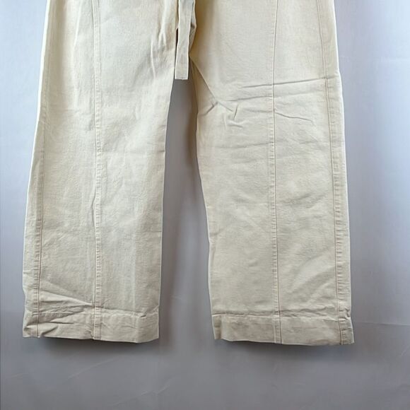 Free People Sky Rider Straight-Leg Pants- Ecru- Size Small NWT - Picture 3 of 9